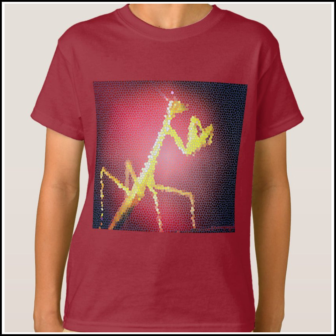 T-Shirt Kids - Maroon Tile Mosaic