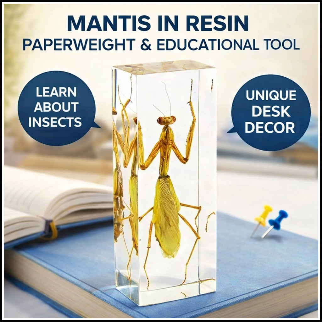 Real Praying Mantis Specimen Embedded in Resin – PrayingMantisShop.com
