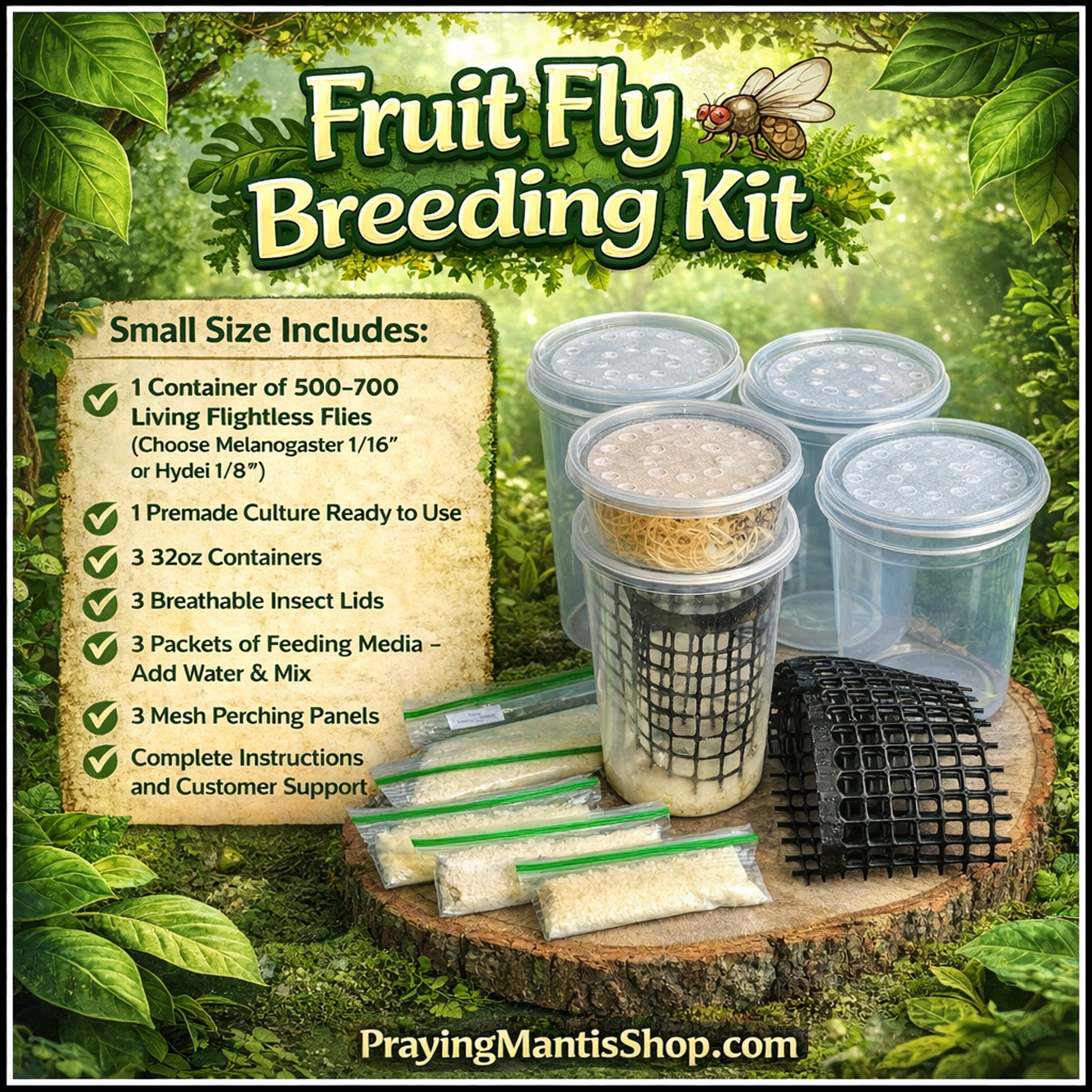 fruit flies in grow tent Flightless Fruit Fly Breeding Kit for Feeding Praying Mantis – PrayingMantisShop.com