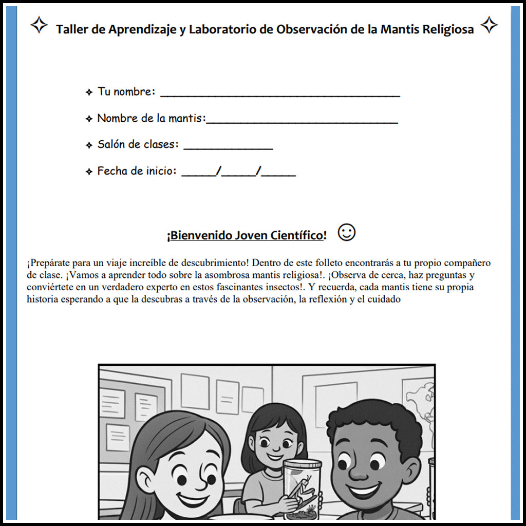 Educational -  Mantis Learning Workshop and Observation Lab eBook in SPANISH