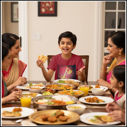 T-Shirt Kids - Maroon Tile Mosaic